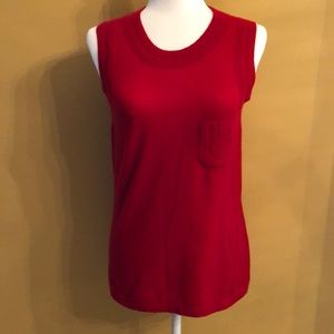 Chanel Red Top with Pocket